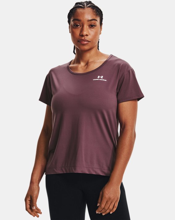Women's UA RUSH™ Energy Core Short Sleeve, Purple, pdpMainDesktop image number 0